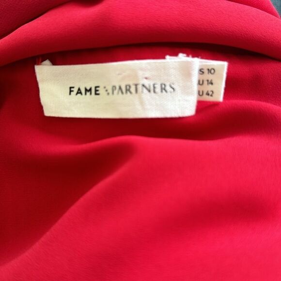 Fame and Partners Red Maxi Wrap Dress Tulle Scoopback 10 - Picture 4 of 4